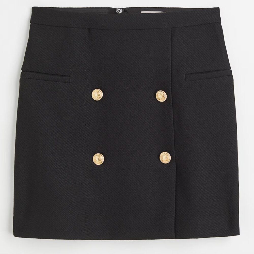 H&M Skirt with Statement‎ Buttons — Modern Classic - Size 14 - NWT